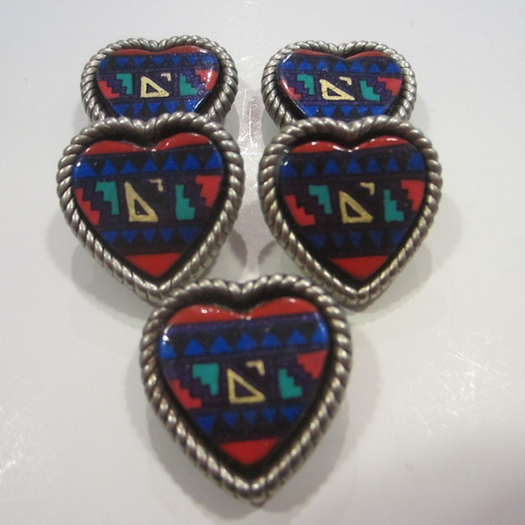 South Western Style Set of 5 MosaicButton Covers